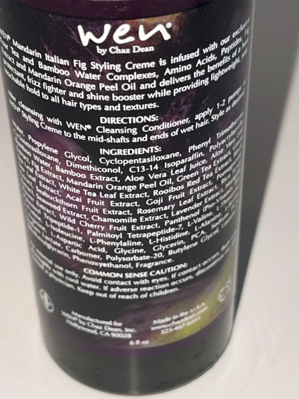 WEN by Chaz Dean Mandarin Italian Fig Restorative Styling Creme Cream 6 oz Lot
